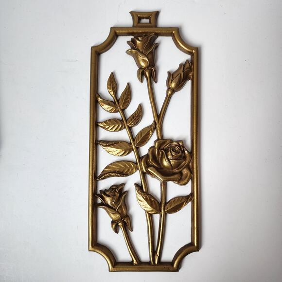 Sexton 4 Piece Metal Wall Decor Mid Century Modern Floral Art MCM Vintage USA - Picture 2 of 12